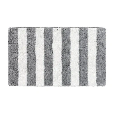 Garland Rug Beach Stripe Bath Rug In Gray
