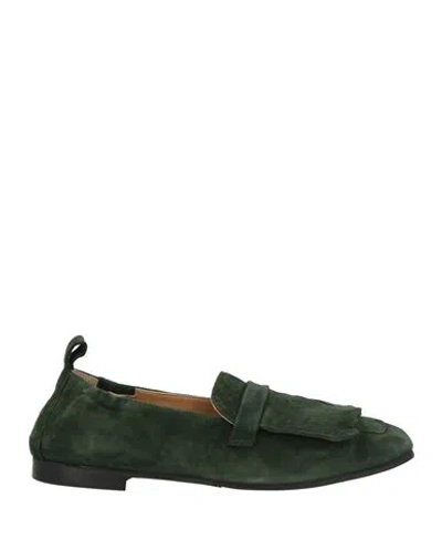 Garlani Woman Loafers Dark Green Size 8 Soft Leather