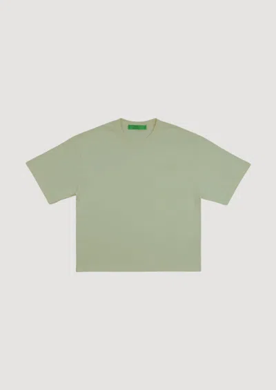 Garment Workshop Boxy Tee With Double Embroidery In Green