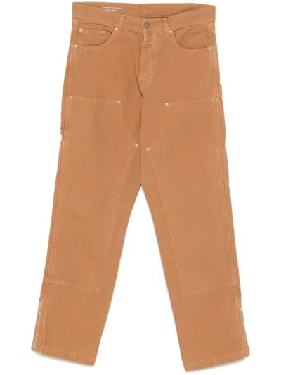 Garment Workshop Double Knee Trousers In Brown
