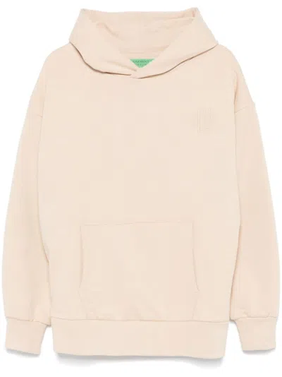 Garment Workshop Double Layer Embroidered Logo Hoodie In Neutrals