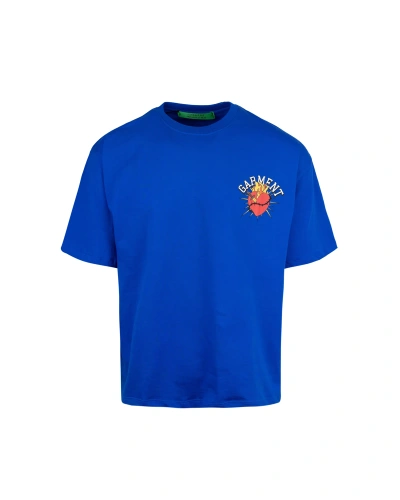 Garment Workshop Electric Blue Heart T-shirt In Gw022brady Blue