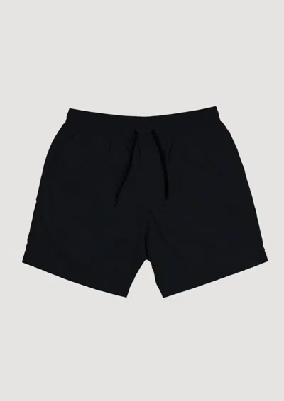 Garment Workshop Embroidered Beach Shorts In Black
