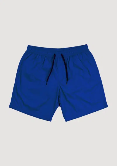 Garment Workshop Embroidered Beach Shorts In Blue