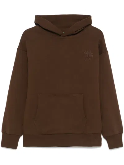 Garment Workshop Embroidered Hoodie In Brown