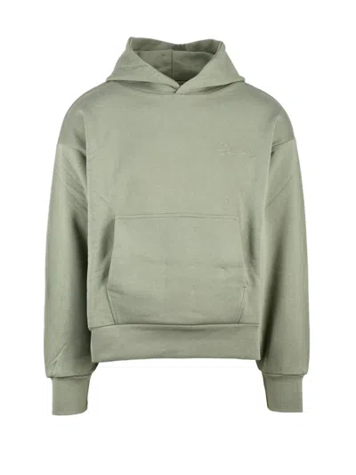 Garment Workshop Green Cotton Hooded Sweatshirt