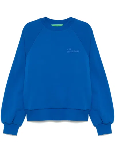 Garment Workshop Logo-embroidered Double-layer Sweatshirt In Blue