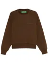 Garment Workshop Logo-embroidered Double-layer Sweatshirt In Brown