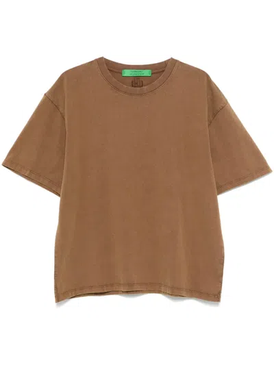 Garment Workshop Logo-embroidered T-shirt In Brown