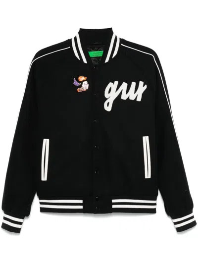 Garment Workshop Logo-patch Varsity Jacket In Black
