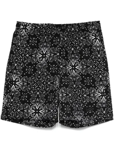 Garment Workshop Paisley-print Bermuda Shorts In Black