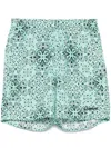 Garment Workshop Paisley-print Bermuda Shorts In Green