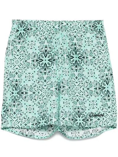 Garment Workshop Paisley-print Bermuda Shorts In Green