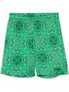 Garment Workshop Paisley-print Bermuda Shorts In Green