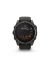 Garmin Fenix 8 51mm, Saphire Solar, Carbon Gray Titanium Black, Black/pebble Gray Band Watch In Black