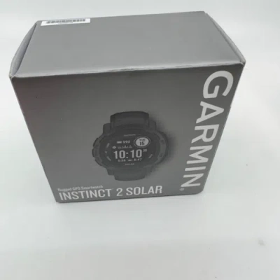 Pre-owned Garmin Instinct 2 Solar Rugged Gps Smartwatch Graphite 010-02627-10 In Black