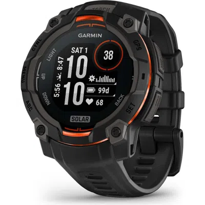 Garmin Instinct 3, 45mm Solar, Black/black In Orange