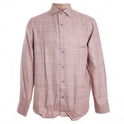 Garnet Clothiers Men's Pique Textured Shirt In Rust In Pink