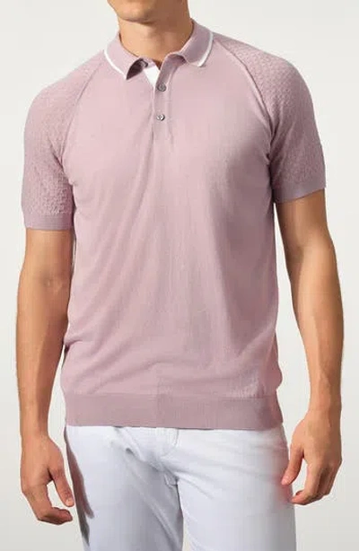 Garnet Cotton Blend Sweater Polo In Purple