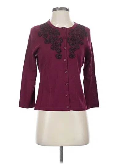 Pre-owned Garnet Hill 3/4 Sleeve Blouse In Burgundy