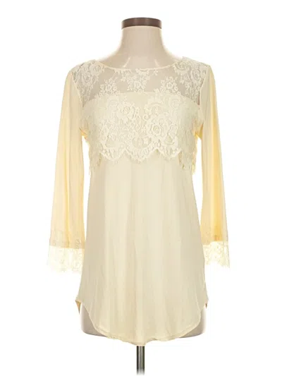 Pre-owned Garnet Hill 3/4 Sleeve Blouse In White