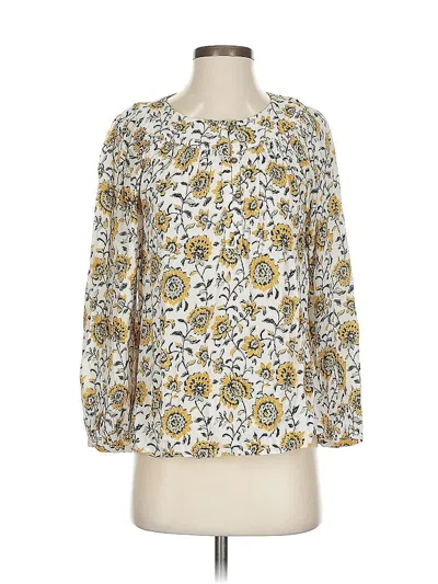 Pre-owned Garnet Hill 3/4 Sleeve Blouse In Yellow