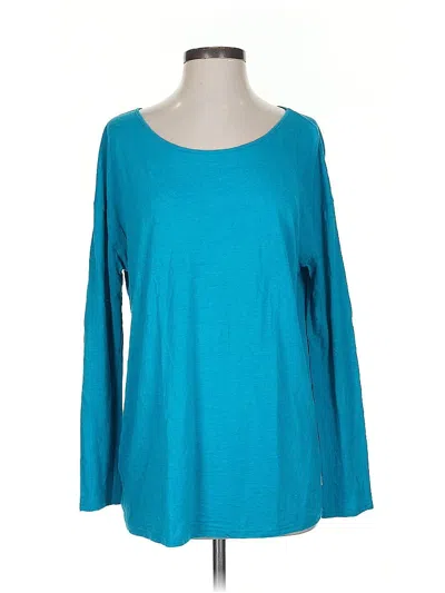 Pre-owned Garnet Hill 3/4 Sleeve T-shirt In Blue