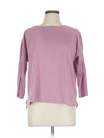 Pre-owned Garnet Hill 3/4 Sleeve T-shirt In Purple