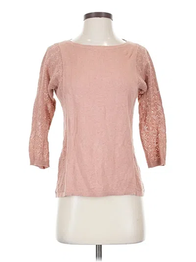 Pre-owned Garnet Hill 3/4 Sleeve Top Pink Boatneck Tops