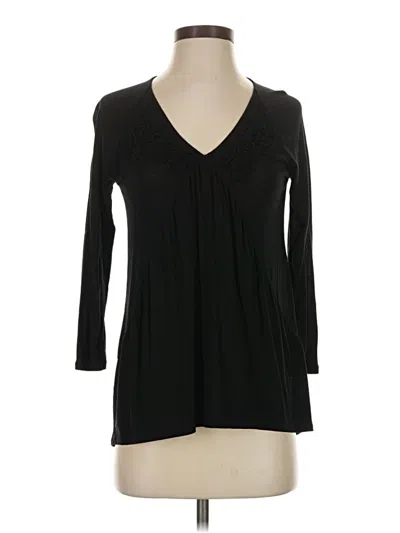 Pre-owned Garnet Hill 3/4 Sleeve T-shirt In Black