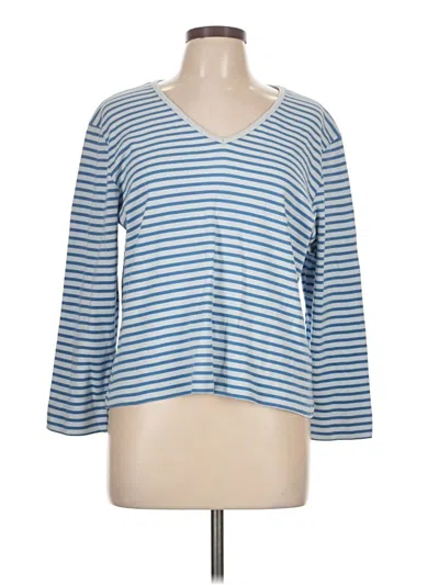 Pre-owned Garnet Hill 3/4 Sleeve T-shirt In Blue