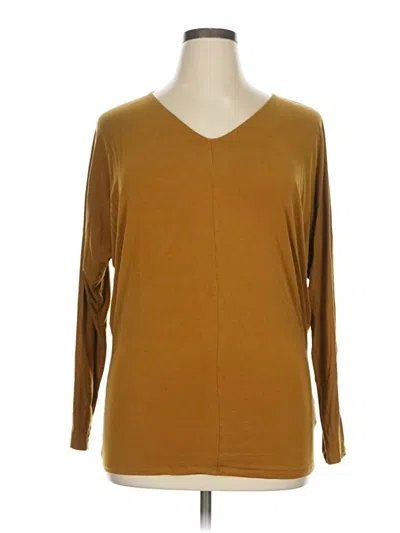 Pre-owned Garnet Hill 3/4 Sleeve T-shirt In Brown