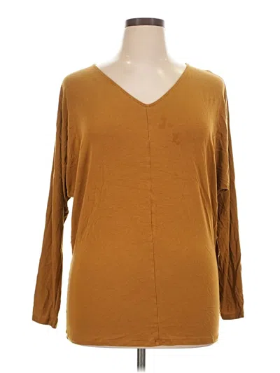 Pre-owned Garnet Hill 3/4 Sleeve T-shirt In Brown