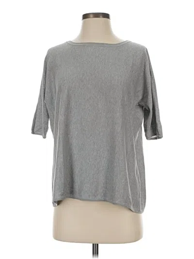Pre-owned Garnet Hill 3/4 Sleeve T-shirt In Gray