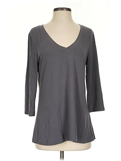 Pre-owned Garnet Hill 3/4 Sleeve T-shirt In Gray