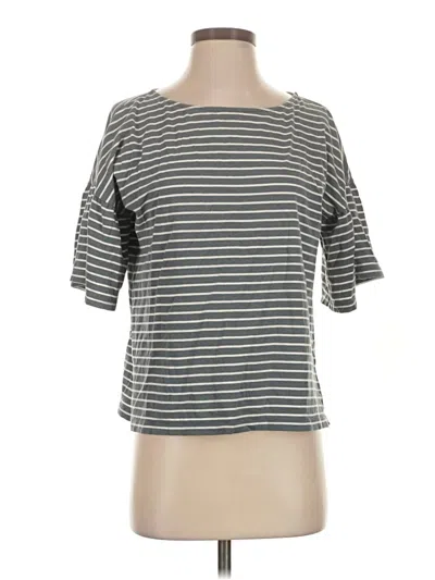 Pre-owned Garnet Hill 3/4 Sleeve T-shirt In Gray