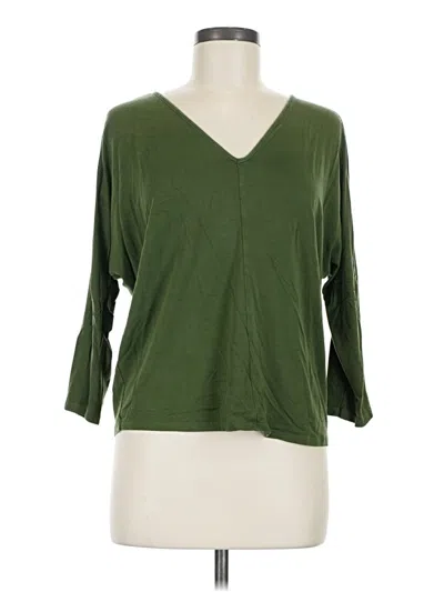 Pre-owned Garnet Hill 3/4 Sleeve T-shirt In Green