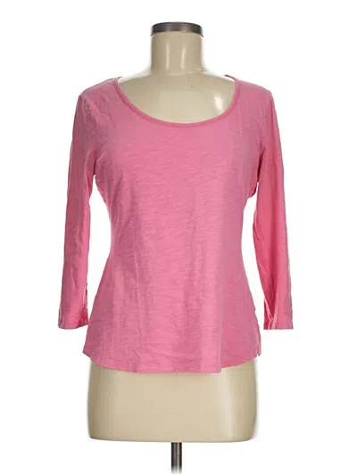 Pre-owned Garnet Hill 3/4 Sleeve T-shirt In Pink