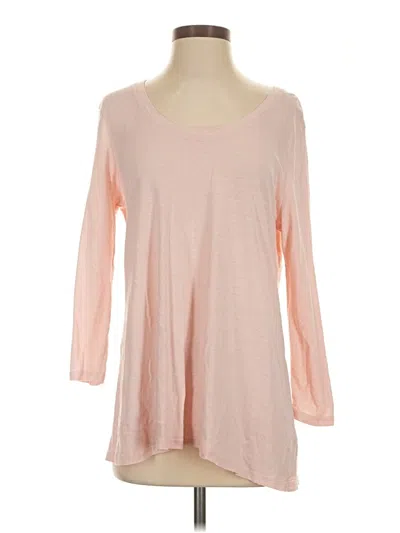 Pre-owned Garnet Hill 3/4 Sleeve T-shirt In Pink