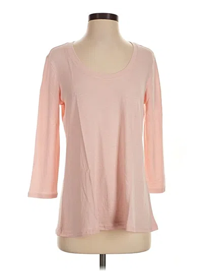 Pre-owned Garnet Hill 3/4 Sleeve T-shirt In Pink