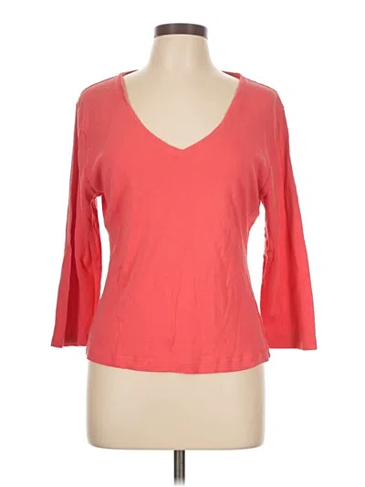 Pre-owned Garnet Hill 3/4 Sleeve T-shirt In Red