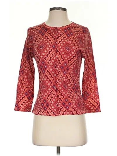 Pre-owned Garnet Hill 3/4 Sleeve T-shirt In Red