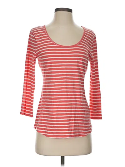 Pre-owned Garnet Hill 3/4 Sleeve T-shirt In Red