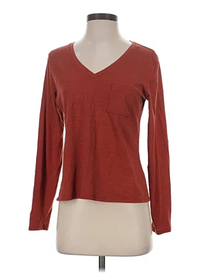 Pre-owned Garnet Hill 3/4 Sleeve T-shirt In Red