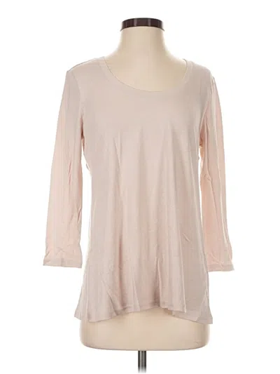 Pre-owned Garnet Hill 3/4 Sleeve T-shirt In Tan