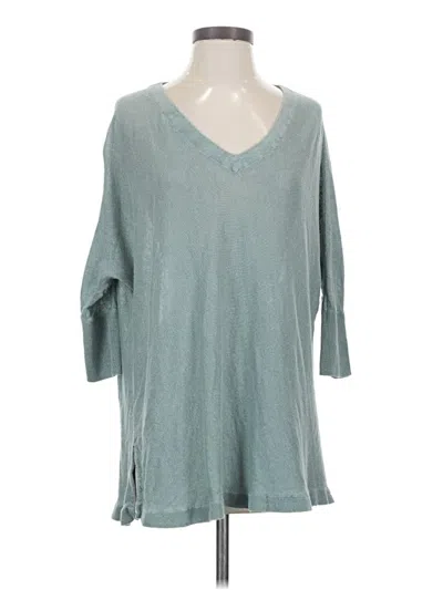 Pre-owned Garnet Hill 3/4 Sleeve T-shirt In Teal