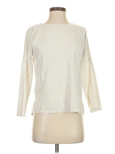 Pre-owned Garnet Hill 3/4 Sleeve T-shirt In White