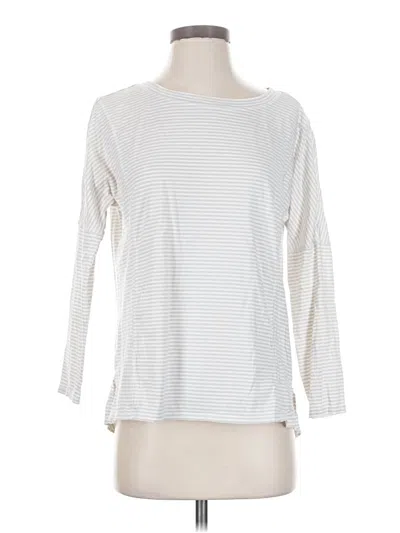 Pre-owned Garnet Hill 3/4 Sleeve T-shirt In White