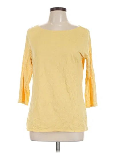 Pre-owned Garnet Hill 3/4 Sleeve T-shirt In Yellow