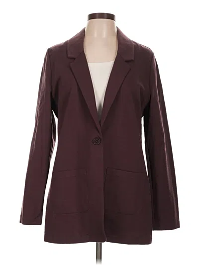 Pre-owned Garnet Hill Blazer Jacket In Burgundy